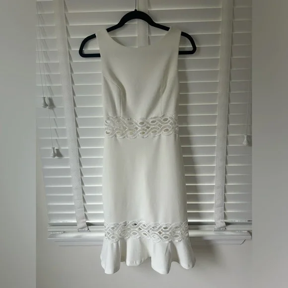 Lulus Midi Dress In the Name of Love White Crochet Lace Trumpet Bridal Small - Picture 5 of 14
